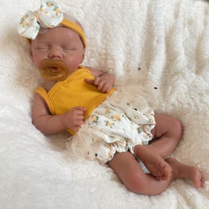 18" Reborn Baby Full Silicone Lifelike Caucasian Painted Newborn Doll Take Dummy - Picture 1 of 12