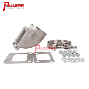 PSR 90 Degree Elbow Adapter T3/T4 3” Vband Stainless Steel - Foto 1 di 7