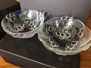 2er Set Mikasa Bountiful Kristallschale 6" erhabene Kirschen klar - Bild 1 von 8