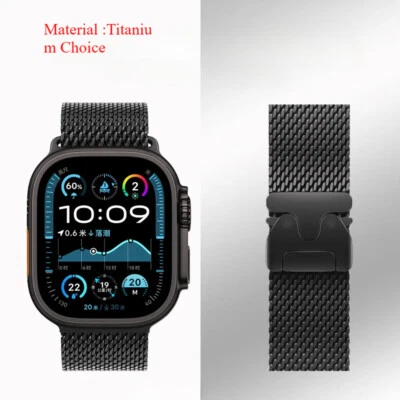 Correa de bucle milanesa de titanio para Apple Watch 11 10 9 876 SE 44/46/49 mm Ultra 2 3 Foto 1 de 4