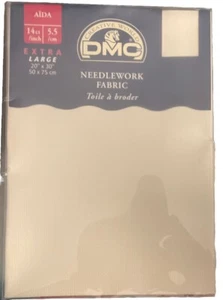 DMC Creative World AIDA 14ct Needlework Fabric 20” x 30” XL Cross Stitch Ecru - Picture 1 of 6