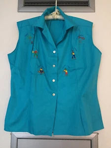 Vintage 1950s Lot of 3-Ladies Jamaican Cotton Shirts - Size 16 - Picture 1 of 24