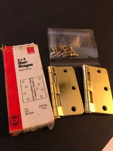 Hager 4 X 4 Door Hinges Square Corners#11725 Satin Brass - Picture 1 of 4