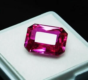 Mozambique Loose Gemstone 9.60 Ct Natural Pink Tourmaline Emerald Cut Certified - Picture 1 of 4