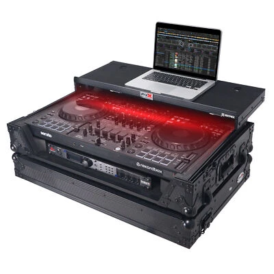 Pro X Road Case For Pioneer DDJ-FLX10 Laptop Shelf +1U Black Finish + LEDs - Image 1 of 4