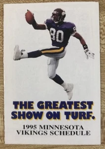 1995 Minnesota Vikings Football Schedule Cris Carter - Picture 1 of 4