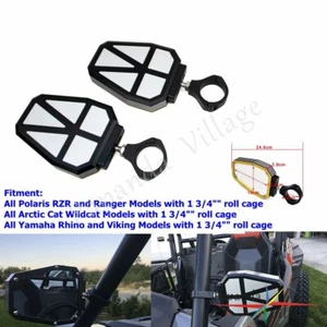 UTV Side Mirrors For Yamaha Polaris RZR Ranger Viking Arctic Wildcat 1-3/4" - Picture 1 of 12