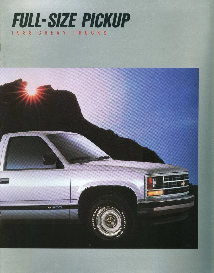 Folheto de vendas 1988 NOS CHEVROLET PICAPE - SÉRIE C1500-C3500/K1500-K3500 - Imagem 1 de 1