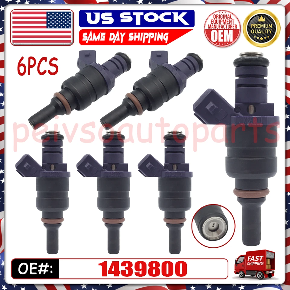 6 piezas inyectores de combustible 1439800 para BMW 330ci 330i 330xi 530i X3 X5 Z3 Z4 I6 2001-06 Foto 1 de 4