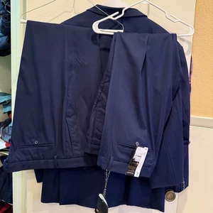 Traje azul marino para hombre 54R chaqueta 2 pares de pantalones azul marino a juego 44w y 46w - Imagen 1 de 11
