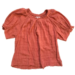 Apiece Apart Kasin Top Shirt Blouse Womens Small Terracotta Orange Short Sleeve - Picture 1 of 10