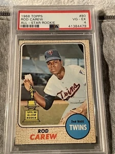 1968 Topps ROD CAREW All-Star Rookie #80 PSA 4 Minnesota Twins - Picture 1 of 2