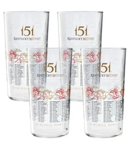 Gift Set 4 Kentucky Derby 151 2025 Officially Licensed Mint Julep Glass Glasses - Picture 1 of 1