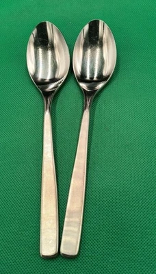 Pair of WMF Cromargan NORTICA pattern stainless oval place soup spoons Japan  - Image 1 of 4