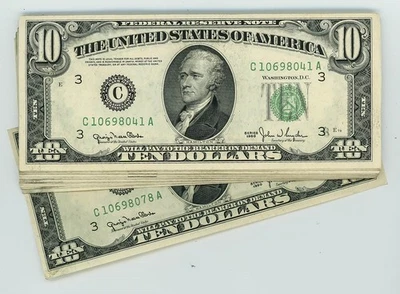 FR#2010C $10 1950 (38) Thirty Eight Consecutive Fed. Reserve Notes Crisp DC-6079 - Image 1 of 3