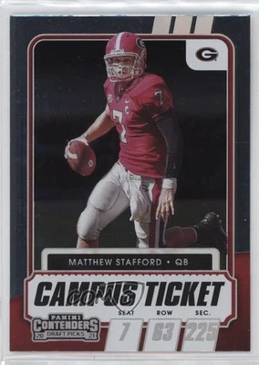 2021 Panini Contenders Draft Picks Campus Ticket Matthew Stafford #9 - Image 1 of 2
