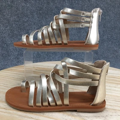 Universal Thread Sandals Womens 6 Gold Gladiator Strappy Back Zip Casual NEW - Image 1 of 4