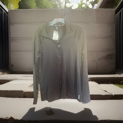 NUEVO CON ETIQUETAS RBX Damas Talla Mediana Negro Cuarto Activo Top Cuarto Cremallera Foto 1 de 4