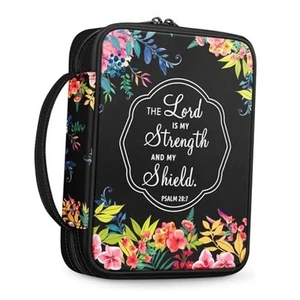 Bible Cover, Carrying Book Case Church Bag Bible Protective with Handle Floral - Picture 1 of 8