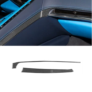 For Corvette C8 2020-24 Vinyl Carbon Fiber Console Co-Pilot Dashboard Cover Trim - Picture 1 of 8