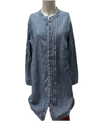 Vestido Kate Spade Saturday Chambray algodão pintuck botão de mudança. Lg. - Imagem 1 de 4