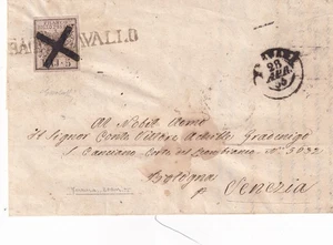 XX510-STATO PONTIFICIO-ROMAGNA-5 BAJ DA BAGNACAVALLO A VENEZIA 1855 - Picture 1 of 1