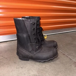 QMC HOOD Mickey Mouse Combat Rubber Boots Men's 6R Black US Army Cold Weather - Picture 1 of 5