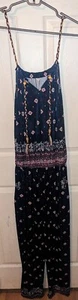 Women's juimsuit romper pant sleeveless blue straps size S - Picture 1 of 6