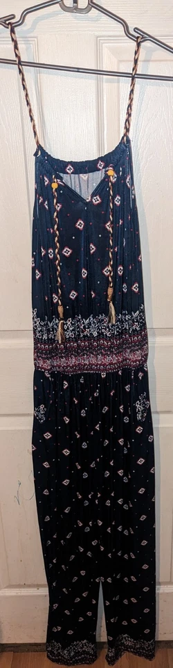 Mujer Juimsuit Mameluco Pantalón Sin Mangas Azul Tirantes Talla S Foto 1 de 4