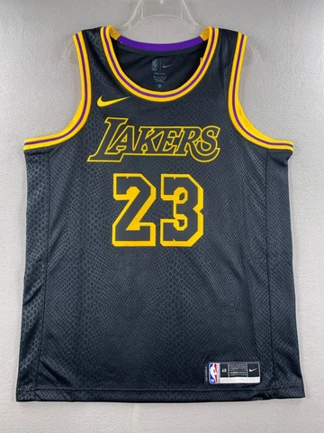 LeBron James Los Angeles Lakers Nike City Swingman Jersey Men's Black Mamba NBA Cover