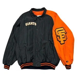 VTG 90s MLB SAN FRANCISCO GIANTS STARTER DIAMOND COLLECTION SATIN JACKET Sz XL - Picture 1 of 7
