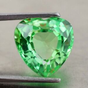 5.05 Ct 9.8x10 MM Heart Colombian Green Sapphire Lab Corundum SG2991