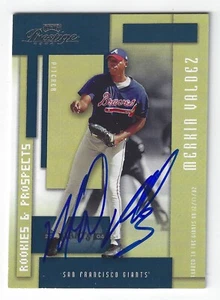 MERKIN VALDEZ ATLANTA BRAVES SIGNED 2004 BASEBALL CARD GIANTS RANGERS BLUE JAYS - Picture 1 of 1