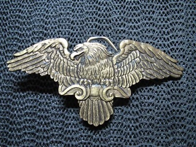¡Hebilla de cinturón hippie SOARING SPREAD EAGLE! ¡VINTAGE! RARO! ¡Hebillas Lewis! 1975! USA Foto 1 de 4
