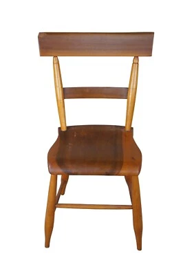 古董美国乡村纯色枫木板座椅侧口音椅 — 第 1/4 张图片