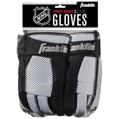 FRANKLIN SPORTS NHL SX COMP HOCKEY GLOVES 150 JR SMALL 10", WHITE/BLACK *NEW - Image 1 of 4