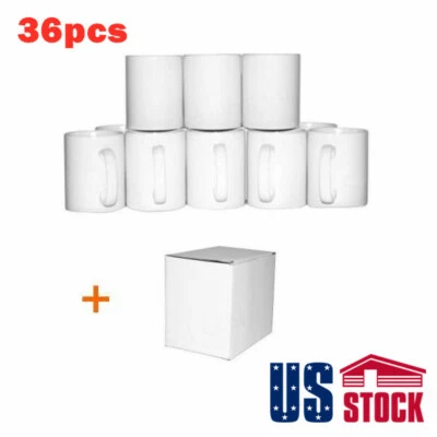 CALCA USA! 36pcs Grade AAA ORCA Coating White Ceramic Mug for Sublimation Printing