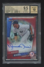 BGS 9.5 10 AUTOGRAPH MARIANO RIVERA 2019 FINEST AUTO 3/5 RED REFRACTOR HOF  RARE
