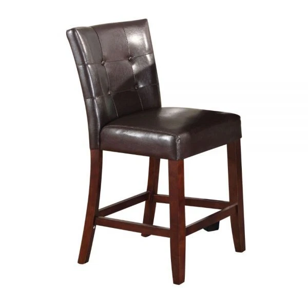 ACME Britney Classic Espresso PU & Walnut Wood Finish 40"H Counter Height Chair - Image 1 of 1