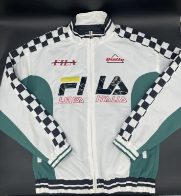 FILA x Urban Outfitters Exclusive Navigator Racing Jacket Mens Small Green White - Image 1 of 4