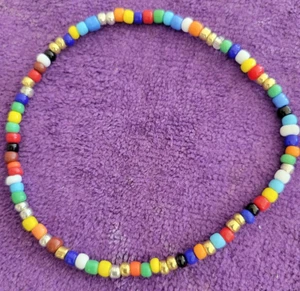 Anklet "A Bit of Everything" Bead Beaded - Energy Life Breath - Unique 11 1/2" - Picture 1 of 5