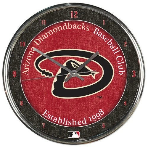 MLB ARIZONA DIAMONDBACKS CLOCK CHROME NEW - Image 1 of 4