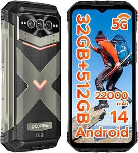 DOOGEE VMAX Pro 5G Rugged Phone, 32GB+512GB Android 14 22000mAh 120Hz IPS Screen - Picture 1 of 9