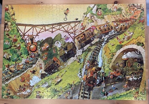 Heye Loup Great Western 1000 Pc Puzzle 1974 Germany Train 100% COMPLETE w/POSTER - Picture 1 of 11