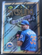 2023 Tops Finest Flashbacks JUSTIN VERLANDER Sterling Refractor Protector #3/10!