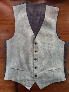 SuitSupply Ferrara Waistcoat Vest 100% Linen Striped Brown custom made US 42L - Picture 1 of 18