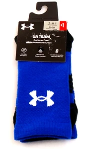 Under Armour Blue UA Team Cushioned Crew Socks Men's 7-8.5 NWT - Picture 1 of 4