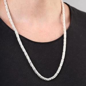 Collar hombre cadena real plata maciza 925 63 cm 7,5 mm 172 gramos - Imagen 1 de 3