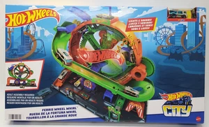 Hot Wheels City Ferris Wheel Whirl Track Set y 1 coche con luces y sonido - Imagen 1 de 10