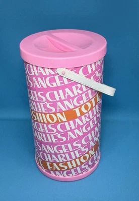 Bolsa tote vintage 1978 Charlie's Angels moda Hasbro rosa estojo de transporte armazenamento de bonecas - Imagem 1 de 4